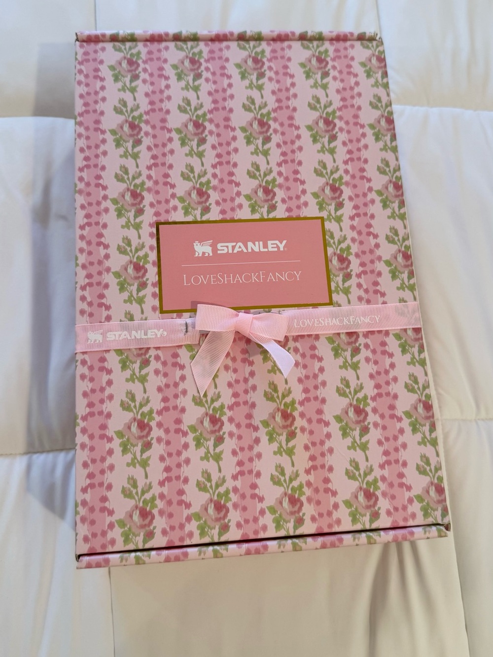 LoveShackFancy Pink Rose Pattern Comforter Set